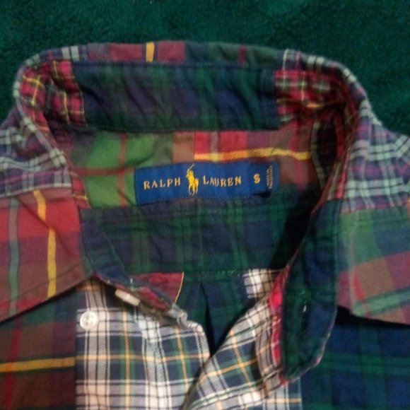 VintageRalph Lauren Patchwork Shirt RARE small - Picture 2 of 4
